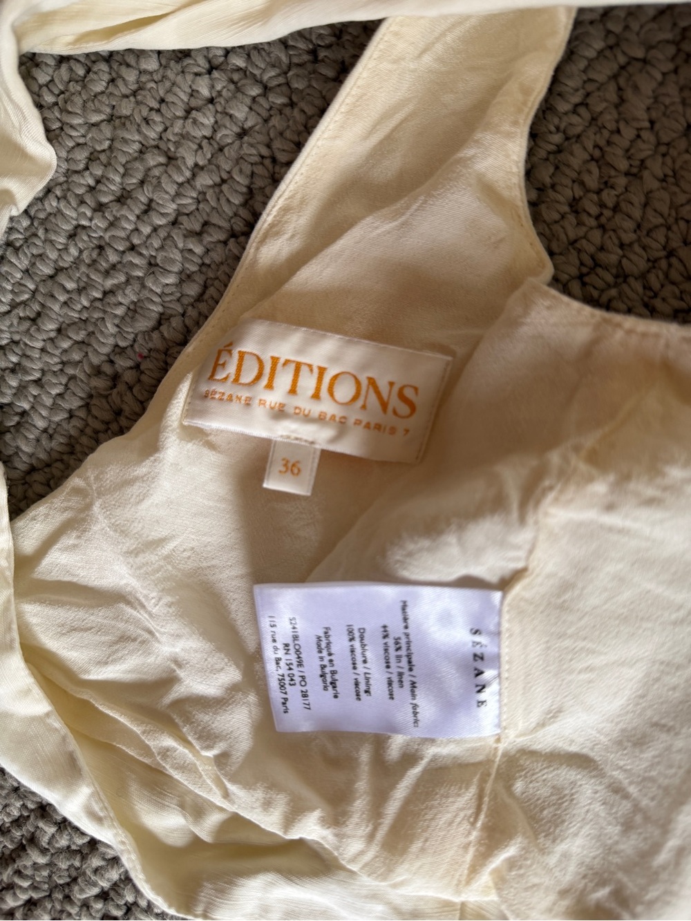 Sezane Editions Claire Blouse, Ecru, 4 - Picture 7 of 7